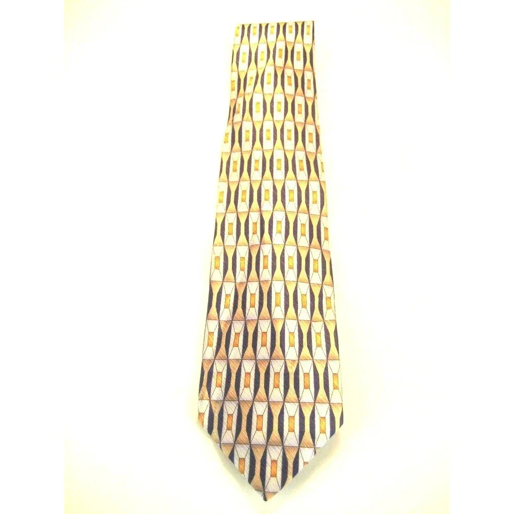NWOT Pravata 100% Silk Geometric Design Necktie